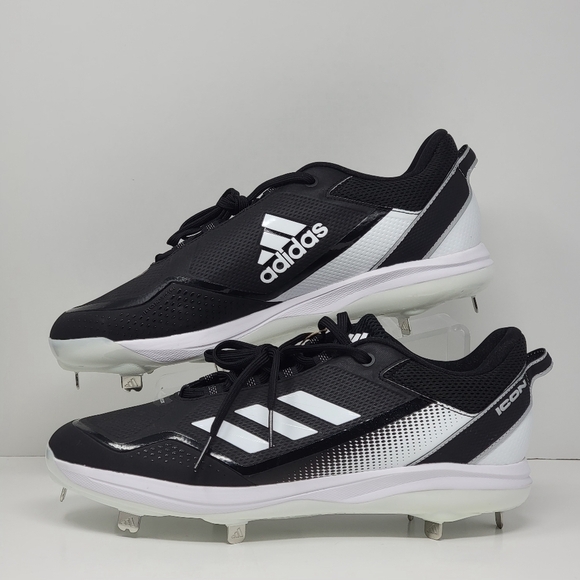 Adidas Icon 7 Shoes Black White Men\'s Size 13 Metal Baseball Cleats FZ1558 New main image 7